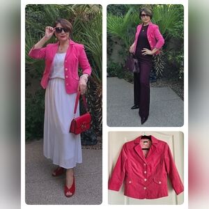 🩷EUC J. Crew Fuchsia Corduroy Blazer, Size S -Slim Fit